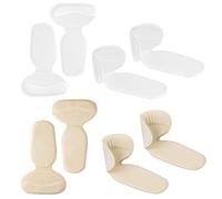 Dadabig 4 Paia Invisibile Spugna Tacchi Inserti per Donna, Silicone Cuscino per Scarpe Antiscivolo Soletta Pastiglie con Tacco Alto Scarpe Tacchi Heel Morbido Cuscino, Beige e Trasparente