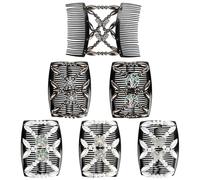 Dadabig 6 pettini per capelli con perline, pettine elastico doppio per capelli, fermagli per capelli elastici per donne e ragazze, accessori per capelli fai da te, 3 stili e 2 colori