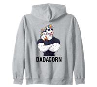 Dadacorn Strong Unicorn Dad Baby Father's Day Funny Papa Felpa con Cappuccio