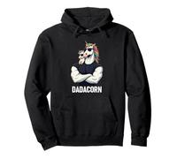 Dadacorn Strong Unicorn Dad Baby Father's Day Funny Papa Felpa con Cappuccio