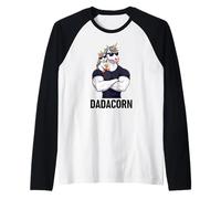 Dadacorn Strong Unicorn Dad Baby Father's Day Funny Papa Maglia con Maniche Raglan