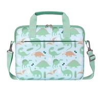 Dadanism Borsa per Tablet per Bambini, Borsetta per Tablet da 10-12,5 Pollici con Manico e Tracolla per Fire HD 8 Kids Pro, Fire 7, iPad Mini 7/6, Galaxy Tab A9 8.7", Dinosauro Verde