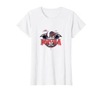 Dadcula: Spooky Dad Halloween Vampiro Bat Baffi Maglietta, Donna, Bianco, S