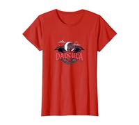 Dadcula: Spooky Dad Halloween Vampiro Bat Baffi Maglietta, Donna, Rosso, S