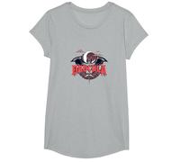 Dadcula: Spooky Dad Halloween Vampiro Bat Baffi Maglietta, Ragazze, Grigio Melange, S