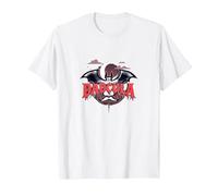 Dadcula: Spooky Dad Halloween Vampiro Bat Baffi Maglietta, Uomo, Bianco, S