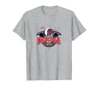 Dadcula: Spooky Dad Halloween Vampiro Bat Baffi Maglietta, Uomo, Grigio Melange, S
