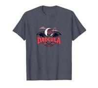 Dadcula: Spooky Dad Halloween Vampiro Bat Baffi Maglietta, Uomo, Pervinca, S
