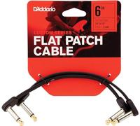 D'Addario Accessories - Cavo patch piatto per chitarra, serie Classic, con estremità da ¼", durevole e affidabile, cavo per pedaliere, 15,2 cm, ad angolo retto, confezione da 2