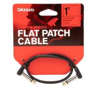 D'Addario Accessories - Cavo patch piatto per chitarra, serie Classic, con estremità da ¼ pollici, durevole e affidabile, cavo per strumenti, per pedaliere, 0,3 m ad angolo retto, confezione da 1