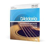 D'Addario Corde Chitarra Acustica | Corde per Chitarra Acustica | Corde Acustica | EJ38 Set Corde Acustica Ej Phosphor Brz Rnd Wnd, 10-47