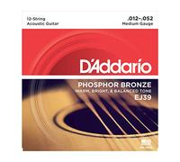 D'Addario Corde Chitarra Acustica | Corde per Chitarra Acustica | Corde Acustica | Set Corde Acustica | 12-52