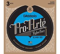 D'Addario Corde Chitarra Classica - Pro-Arte EJ46-3D - Set Corde Chitarra Acustica Nylon - Tensione Dura, 3-Pacchetto