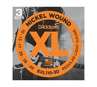 D'Addario Corde Chitarra Elettrica | EXL110-3D | Set Corde per Chitarra Elettrica per Ferita Nichel | 6 Corde | Luce Normale, 10-46 | 3-Paccetto