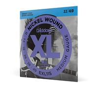 D'Addario Corde Chitarra Elettrica - EXL115 - Set Corde per Chitarra Elettrica per Ferita Nichel - 6 Corde - Medio Blues/Jazz Rock, 11-49 - 1-Paccetto