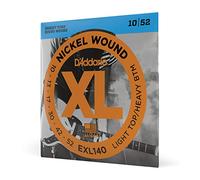 D'Addario Corde Chitarra Elettrica - EXL140 - Set Corde per Chitarra Elettrica per Ferita Nichel - 6 Corde - Top Leggero/fondo pesante, 10-52 - 1-Paccetto