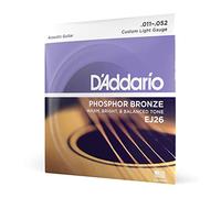 D'Addario Corde per Chitarra Acustica EJ26 Set EJ Phosphor BRZ RND WND, 11-52