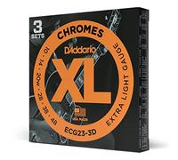 D'Addario ECG23 Chromes - Corde flatwound avvolte per chitarra elettrica, scalatura extra leggera, 10-48, 3 mute