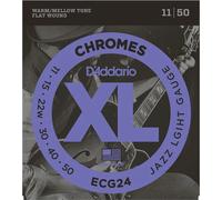 D'Addario ECG24 Chromes Flat Wound Electric Guitar Strings Jazz Light 11-50 C...
