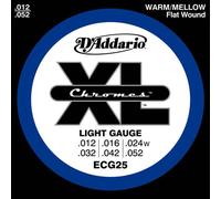 D'Addario ECG25 Chromes Flat Wound Electric Guitar Strings Light 12-52 Corde ...