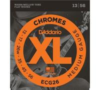 D'Addario ECG26 Chromes Flat Wound Electric Guitar Strings Medium 13-56