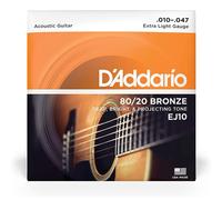D'Addario EJ10 Extra Light 80/20 Corde x Chitarra Acustica 10-47 in Bronzo