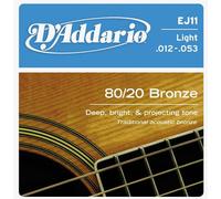 D'Addario EJ11 80/20 Bronze Acoustic Guitar Strings Light 12-53 Corde per chi...