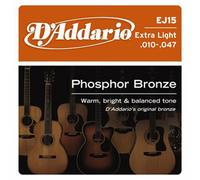 D'addario EJ15 Fosforo Bronzo Extra Calibro Leggero Corde per Chitarra Acustica
