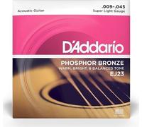 D'Addario Corde per chitarra acustica EJ23 – Bronzo fosforoso, 9-45, super leggere, tono ricco