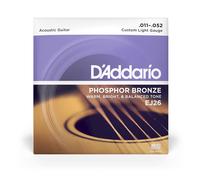D'Addario EJ26 Custom Light Gauce Corde Chitarra Acustica 11-52 Phosphor Bronze