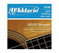 D'Addario EJ36 80/20 Bronze Regular Light 12 Corde 10-47 x Chitarra Acustica