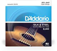 D'Addario EJ40 Silk & Steel Corde x Chitarra Acustica Folk 11-47 Light Gauce