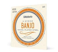 D'Addario EJ61 Set per Banjo a 5 Corde, Nickel, Tensione Media, 10-23