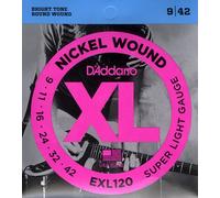 D'Addario EXL120 Nickel Wound Electric Guitar Strings Super-Light 09-42 Corde...