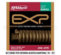 D'Addario EXP23 Baritone Medium Guitar Strings 016-070 Muta Corde per Chitarr...
