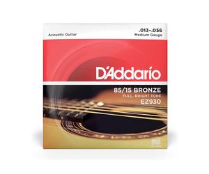 D'Addario EZ930 85/15 Medium 13-56 Corde per Chitarra Acustica Tono Brillante