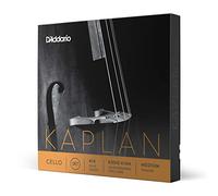 D'Addario KS510-4/4M Kaplan - Muta di corde per violoncello 4/4, con anima in acciaio, tensione: Medium, Rosso