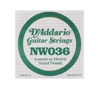 D'Addario Corda singola per chitarra acustica/elettrica NW036 Nickel Wound .036