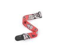 Planet Waves P20W1411 - Cinghia per Chitarra, in tessuto, Motivo: teschi, spessore: 5 cm, Rosso