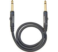 D'Addario PW-PC-01 Cavo per Strumenti Con Tappi Dorati, 0.305 m, Nero