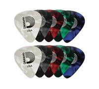 D'Addario Celluloide Plettri Chitarra - Plettro Chitarra Classica - Plettri Chitarra Elettrica - Plettri Chitarra Acustica - Assortito, medio, confezione da 10 pezzi