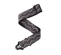 D'Addario Auto Lock Tracolla Per Chitarra - Accessori Per Chitarra Acustica Ed Elettrica - Tracolla Per Chitarra Autobloccante Facile Da Usare - Black & Grey Geometric - 2" Width - Padded