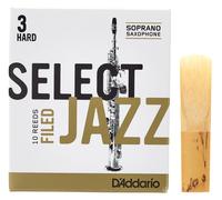 Confezione da 10 ance dure con taglio francese Rico Select Jazz per sassofono soprano, durezza 3