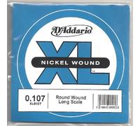 D'Addario XLB107 - Corda singola avvolta in nickel per chitarra, scala lunga, .107