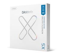 D'Addario XSABR1253-3P - Corde per chitarra acustica, rivestite in bronzo, XS 80/20, massima durata con una sensazione liscia e un tono eccezionale, per chitarre a 6 corde, leggere da 12 a 53,