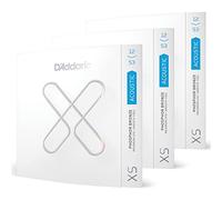D'Addario XSAPB1253-3P - Corde per chitarra acustica rivestite in bronzo fosforoso XS, massima durata con una sensazione liscia e un tono eccezionale, per chitarre a 6 corde, 12-53 leggere