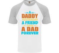 Daddy A Dad Forever Maglietta Baseball Uomo a Maniche Corte Fruit of the Loom