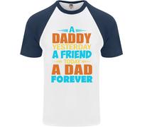 Daddy A Dad Forever Maglietta Baseball Uomo a Maniche Corte Fruit of the Loom