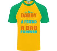 Daddy A Dad Forever Maglietta Baseball Uomo a Maniche Corte Fruit of the Loom