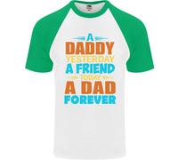 Daddy A Dad Forever Maglietta Baseball Uomo a Maniche Corte Fruit of the Loom